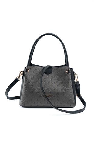 Silver & Polo Platin - Siyah SP1254 Kadın El Çantası