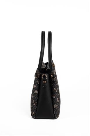 Silver & Polo SP1254 Kadın El Çantası Monogram Füme-Siyah