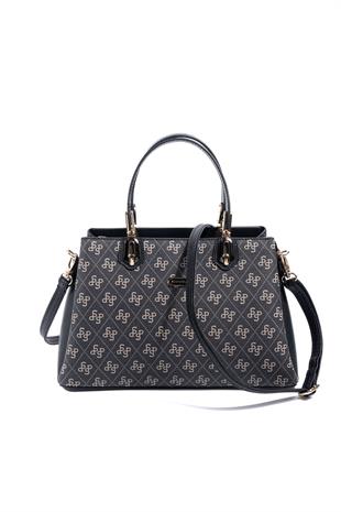 Silver & Polo SP1253 Kadın El Çantası Monogram Füme-Siyah