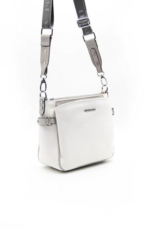 Silver & Polo SP884 Kadın Çapraz Çanta Petek Beyaz-A.Gri