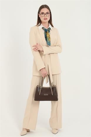 Silver & Polo Kahve - Vizon SP1252 Kadın El Çantası