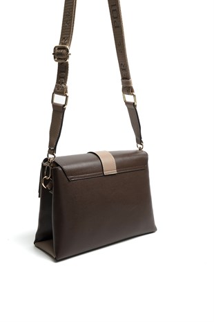 Silver & Polo SP1275 Kadın Çapraz Çanta Düz Kahve-Latte