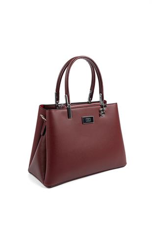 Silver & Polo SP1098 Kadın El Çantası Düz Bordo-Bordo