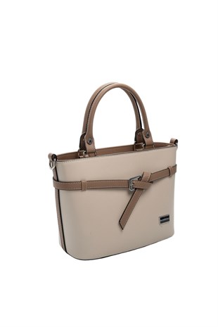 Silver Polo Bej - Latte Düz Kadın El Çantası SP1283