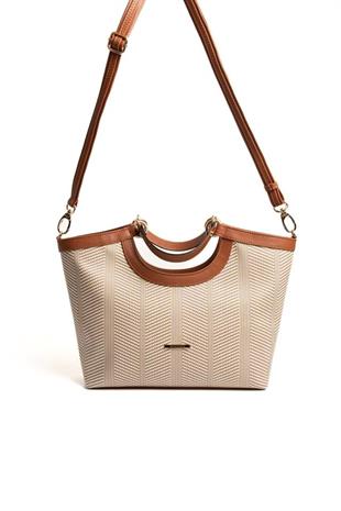 Silver & Polo SP1189 Kadın El Çantası Hasır Bej-Taba