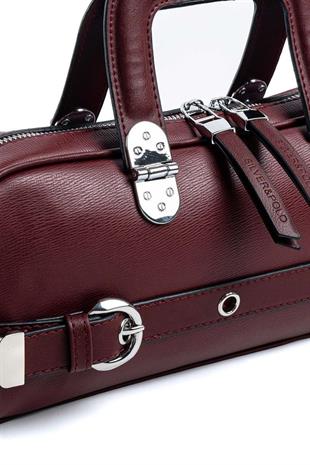Silver & Polo SP1258 Kadın El Çantası Düz Bordo