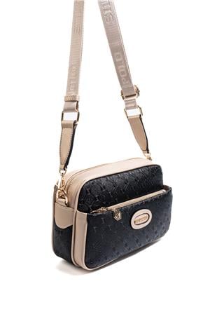 Silver & Polo SP1267 Kadın Çapraz Çanta Logolu Siyah-S.Nut