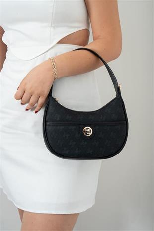 Silver Polo SP1194 Kadın Omuz Çantası Monogram Siyah-Siyah