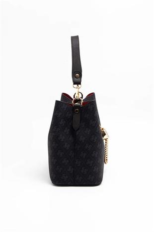 Silver & Polo SP967 Kadın Çapraz Çanta Monogram Siyah