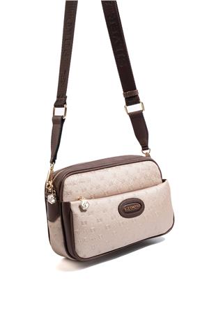 Silver & Polo SP1267 Kadın Çapraz Çanta Logolu Nut-Kahve