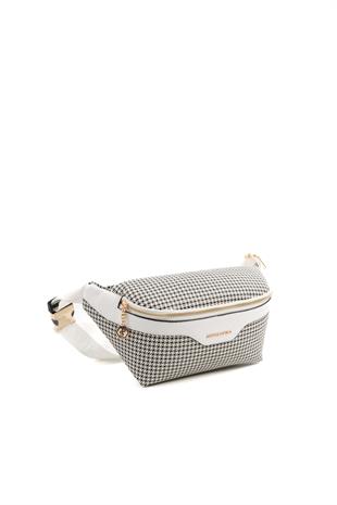Silver & Polo Siyah - Beyaz SP1192 Kadın Bel Çantası