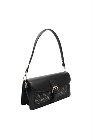 Silver & Polo SP1279 Kadın Çapraz Çanta Düz Siyah-M178 Füme-Siyah