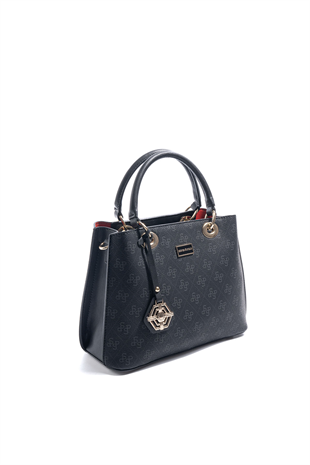Silver & Polo SP1272 Kadın El Çantası Monogram Siyah