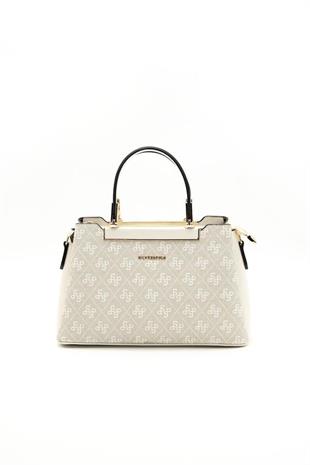 Silver & Polo SP913 Kadın El Çantası Monogram Taş-Kemik
