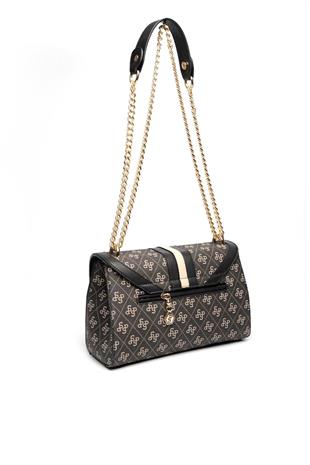 Silver & Polo SP1139 Kadın Çapraz Çanta Monogram Füme-Siyah