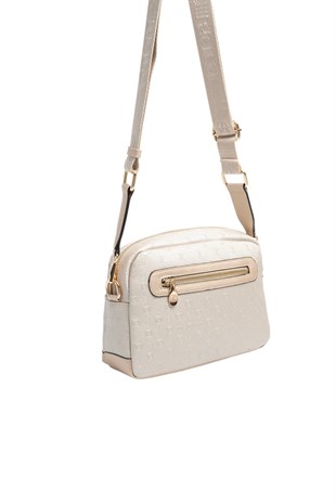 Silver & Polo SP1201 Kadın Çapraz Çanta Logolu Bej-S.Nut