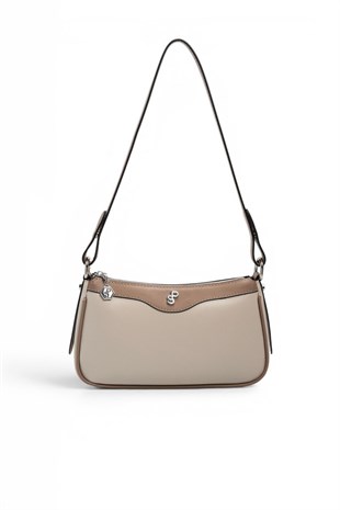 Silver & Polo SP1274 Kadın Çapraz Çanta Düz Bej-Latte