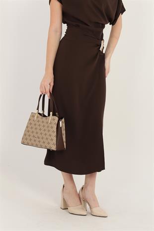 Silver & Polo Koyu Bej - Kahve SP1205 Kadın El Çantası