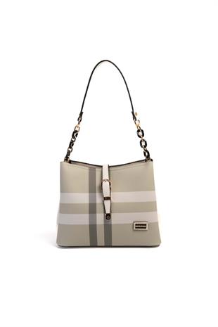 Silver & Polo A.Yeşil - Kemik SP974 Kadın Omuz Çantası