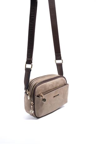Silver & Polo SP1162 Kadın Çapraz Çanta Süet Vizon-Kahve