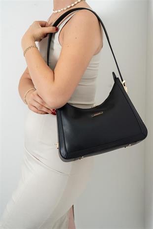 Silver Polo SP1187 Kadın Omuz Çantası Düz Siyah-Siyah