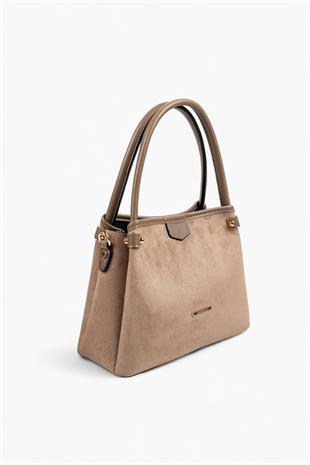 Silver & Polo SP1254 Kadın El Çantası Süet Vizon-Vizon