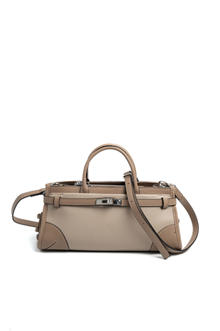 Silver & Polo SP1260 Kadın El Çantası Düz Koyu Bej-Latte