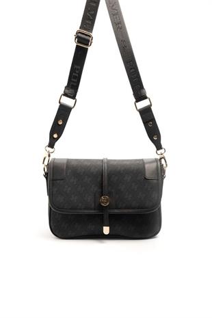 Silver & Polo SP1182 Kadın Çapraz Çanta Monogram Siyah