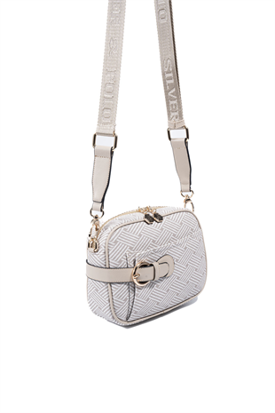 Silver & Polo SP1256 Kadın Çapraz Çanta Ekose Line Kare Bej-Kum Beji