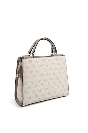 Silver & Polo SP1166 Kadın El Çantası Monogram Bej-Kum