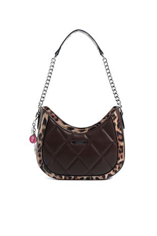 Silver & Polo Leopar Kahve SP1168 Kadın Omuz Çantası