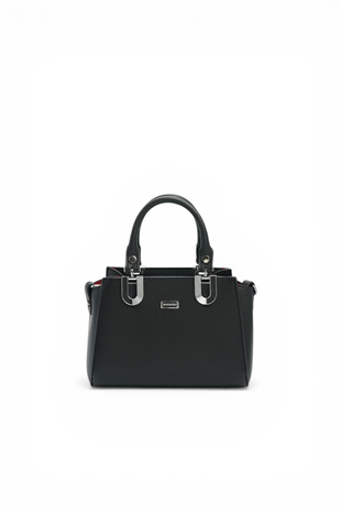Silver & Polo SP1281 Kadın El Çantası Düz Siyah-Siyah