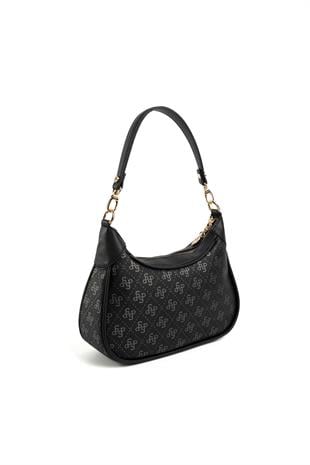 Silver & Polo Siyah - Platin SP1180 Kadın Omuz Çantası