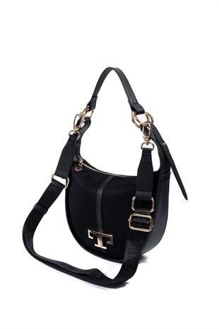 Silver & Polo SP1270 Kadın Omuz Çantası Süet Siyah-Siyah