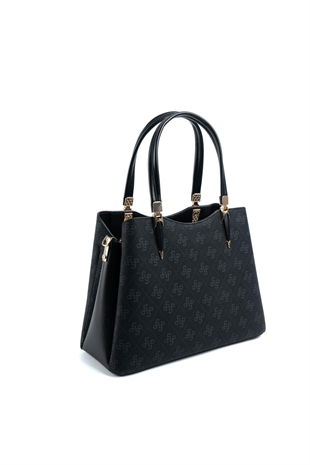 Silver & Polo SP1205 Kadın El Çantası Monogram Siyah-Siyah