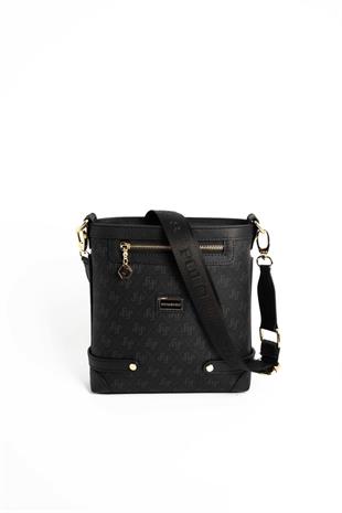 Silver & Polo SP1120 Kadın Çapraz Çanta Monogram Siyah