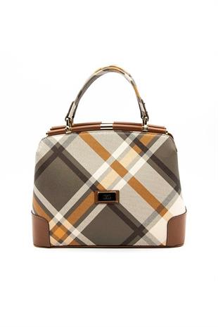 Silver & Polo SP706 Kadın El Çantası Ekose Haki-Taba