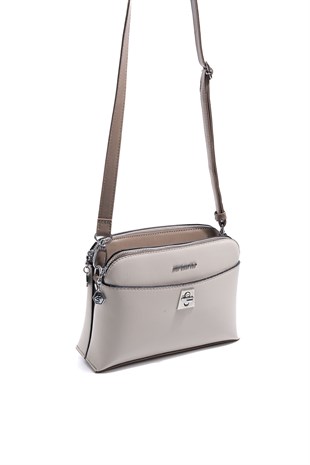 Silver & Polo SP623 Kadın Çapraz Çanta Düz Bej-Latte
