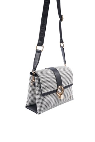 Silver & Polo SP1275 Kadın Çapraz Çanta King Desen Siyah