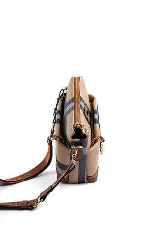 Silver & Polo Bej - Taba SP1110 Kadın Çapraz Çanta