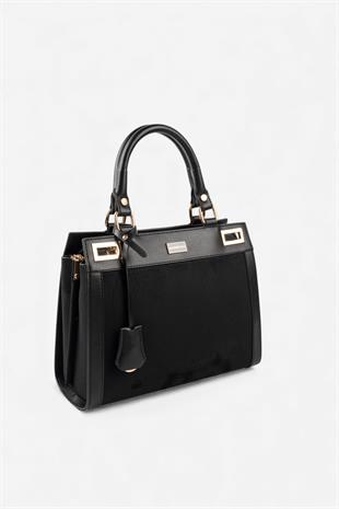 Silver & Polo SP1174 Kadın El Çantası Süet Siyah-Siyah