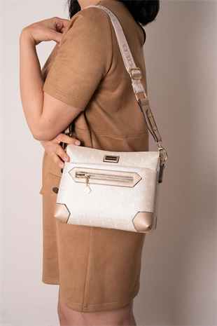 Silver & Polo SP1110 Kadın Çapraz Çanta Logolu Sedef-S.Nut