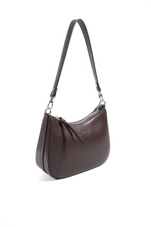Silver Polo SP1259 Kadın Omuz Çantası Düz Kahve-Kahve