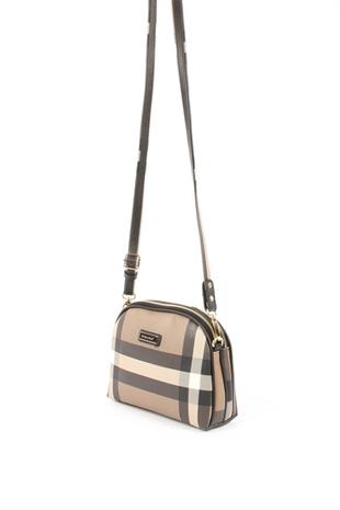 Silver & Polo SP765 Kadın Çapraz Çanta Ekose Kahve-Siyah