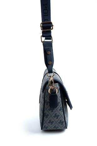 Silver & Polo SP1182 Kadın Çapraz Çanta Monogram Gri-Lacivert