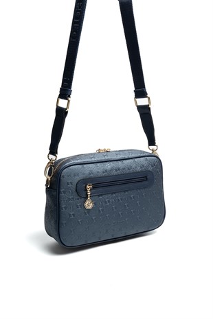Silver & Polo SP1280 Kadın Çapraz Çanta Logolu Lacivert-Lacivert