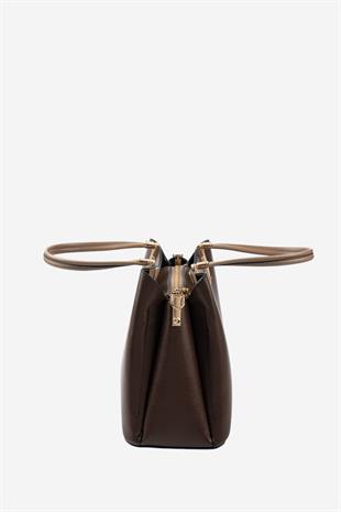 Silver & Polo SP1205 Kadın El Çantası Düz Vizon-Kahve