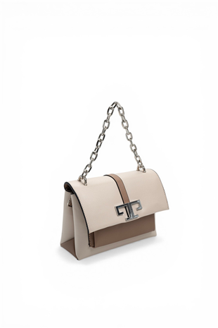 Silver & Polo SP1148 Kadın Çapraz Çanta Düz Bej-Latte