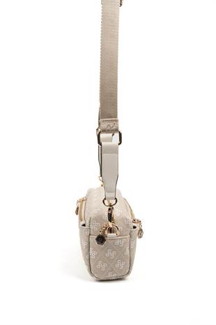 Silver & Polo SP1142 Kadın Çapraz Çanta Monogram Taş-Kemik