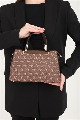 Silver & Polo SP913 Kadın El Çantası Monogram Kahve